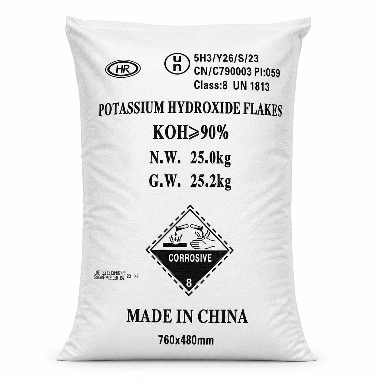 هیدروکسید پتاسیم Potassium Hydroxide - 90% -(TANGSHAN SUNFAR)
